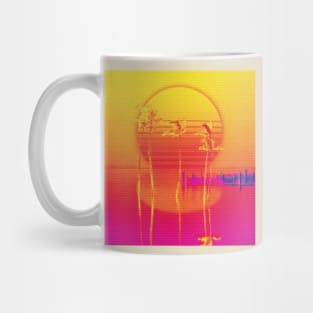 Vaporwave aesthetic purple, magenta, and yellow Mug